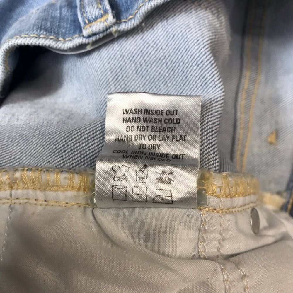 K. Jordan Size 20W Denim Jean Capris Blue Bleached Tie Dye Cotton Casual Stretch - Picture 6 of 6